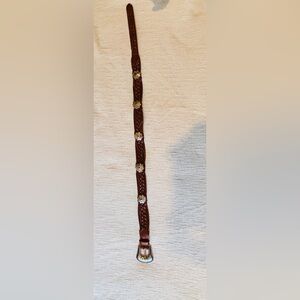 Fossil Brown Leather Bracelet with Silver Accents Women’s Size Small